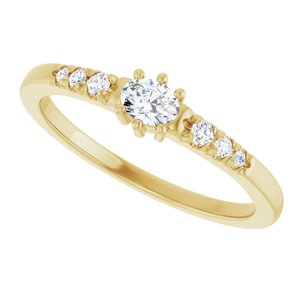 10K Yellow Gold 4x3 mm Oval Ring Mounting – image 8