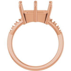 10K Rose Gold 12x10 mm Emerald Ring Mounting – image 4
