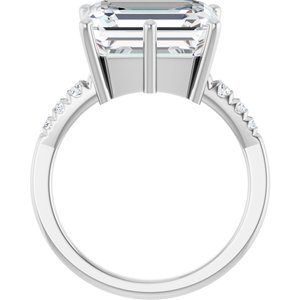 Platinum 12x10 mm Emerald Ring Mounting – image 3
