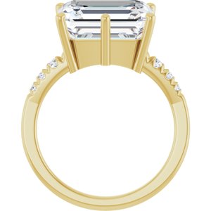 18K Yellow Gold 12x10 mm Emerald Ring Mounting – image 3