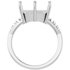 Continuum Sterling Silver 12x10 mm Emerald Ring Mounting – image 4