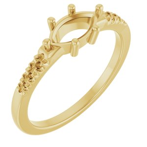 10K Yellow Gold 8x4.5 mm Marquise Ring Mounting – image 2
