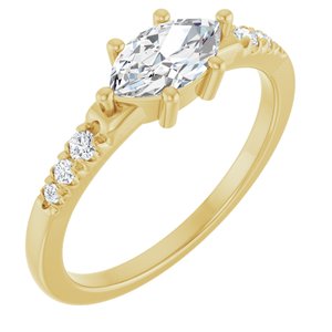 14K Yellow Gold 8x4.5 mm Marquise Ring Mounting