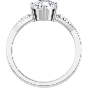 14K X1 White Gold 7 mm Round Ring Mounting – image 3