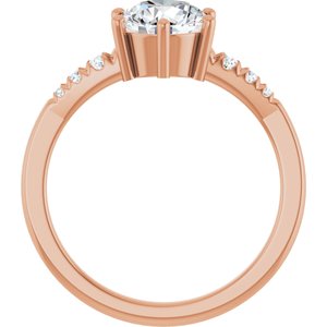 10K Rose Gold 7 mm Round Ring Mounting – image 3