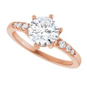 10K Rose Gold 7 mm Round Ring Mounting – image 8