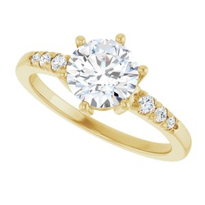 14K Yellow Gold 7 mm Round Ring Mounting – image 8