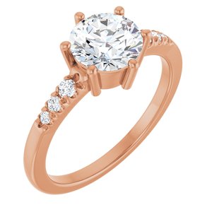 14K Rose Gold 7 mm Round Ring Mounting