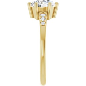 18K Yellow Gold 7 mm Round Ring Mounting – image 7