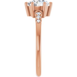 10K Rose Gold 7 mm Round Ring Mounting – image 7