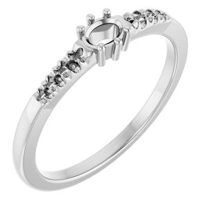 Sterling Silver 4x3 mm Oval Ring Mounting – image 2