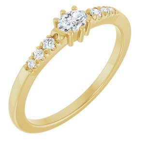 14K Yellow Gold 4x3 mm Oval Ring Mounting
