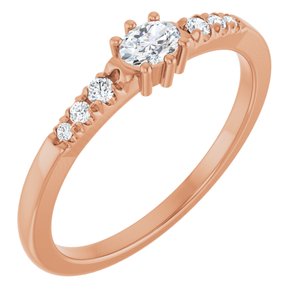 10K Rose Gold 4x3 mm Oval Ring Mounting