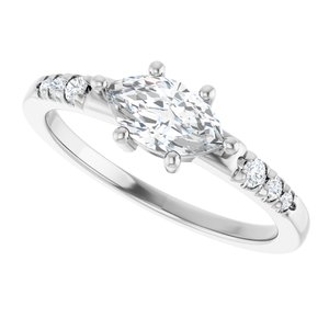 Platinum 8x4.5 mm Marquise Ring Mounting – image 8