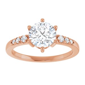 10K Rose Gold 7 mm Round Ring Mounting – image 5