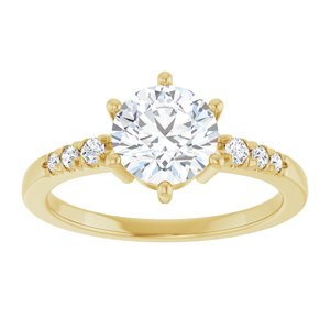 14K Yellow Gold 7 mm Round Ring Mounting – image 5