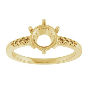 14K Yellow Gold 7 mm Round Ring Mounting – image 6