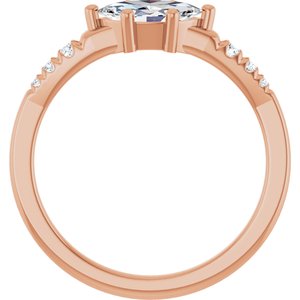 14K Rose Gold 8x4.5 mm Marquise Ring Mounting – image 3