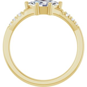 18K Yellow Gold 8x4.5 mm Marquise Ring Mounting – image 3