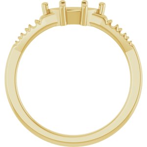 14K Yellow Gold 8x4.5 mm Marquise Ring Mounting – image 4