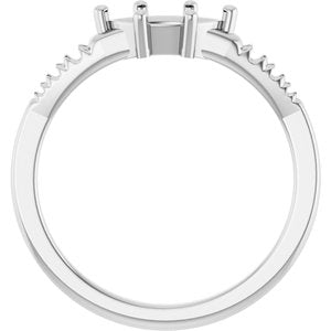14K X1 White Gold 8x4.5 mm Marquise Ring Mounting – image 4
