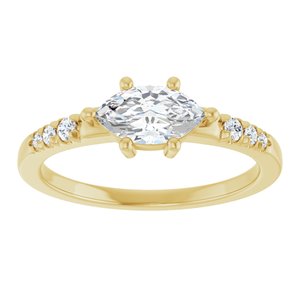 18K Yellow Gold 8x4.5 mm Marquise Ring Mounting – image 5
