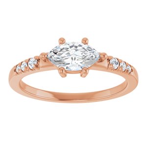14K Rose Gold 8x4.5 mm Marquise Ring Mounting – image 5