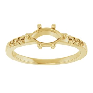 18K Yellow Gold 8x4.5 mm Marquise Ring Mounting – image 6