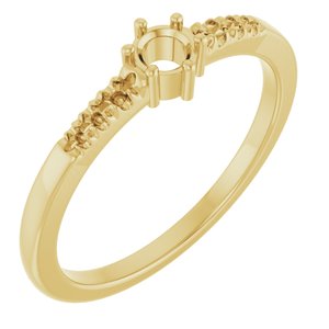18K Yellow Gold 3.4 mm Round Ring Mounting – image 2
