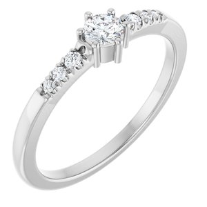 Continuum Sterling Silver 3.4 mm Round Ring Mounting
