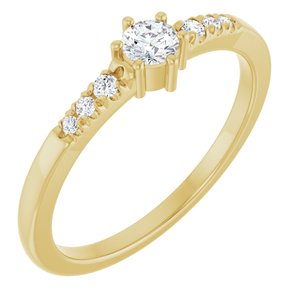 10K Yellow Gold 3.4 mm Round Ring Mounting