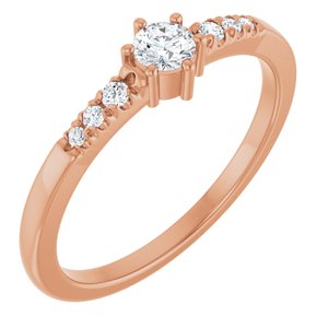 10K Rose Gold 3.4 mm Round Ring Mounting