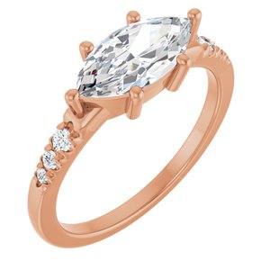 14K Rose Gold 11x5.5 mm Marquise Ring Mounting