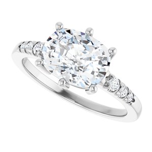 Sterling Silver 9x7 mm Elongated Cushion Ring Mounting – image 8