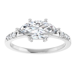 Continuum Sterling Silver 11x5.5 mm Marquise Ring Mounting – image 5