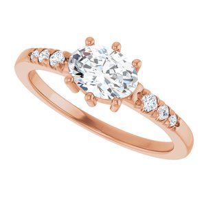 18K Rose Gold 7x5 mm Oval Ring Mounting – image 8