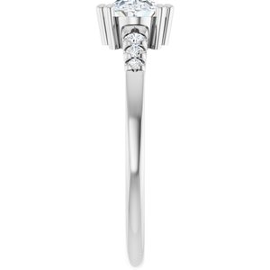 Sterling Silver 7x5 mm Oval 1/10 CTW Lab-Grown Diamond Semi-Set Ring – image 7