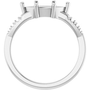 10K White Gold 11x5.5 mm Marquise Ring Mounting – image 4