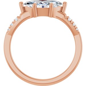 14K Rose Gold 11x5.5 mm Marquise Ring Mounting – image 3