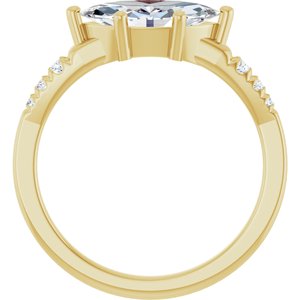 18K Yellow Gold 11x5.5 mm Marquise Ring Mounting – image 3
