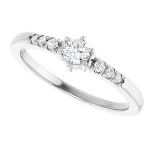 Continuum Sterling Silver 3.4 mm Round Ring Mounting – image 8