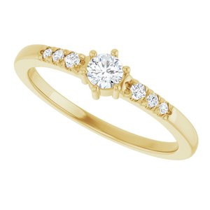 18K Yellow Gold 3.4 mm Round Ring Mounting – image 8