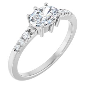 Platinum 7x5 mm Oval Ring Mounting