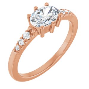 18K Rose Gold 7x5 mm Oval Ring Mounting