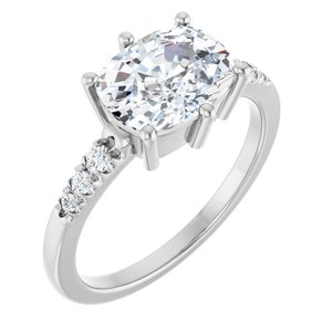 Continuum Sterling Silver 9x7 mm Elongated Cushion Ring Mounting