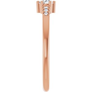 14K Rose Gold 3.4 mm Round Ring Mounting – image 7