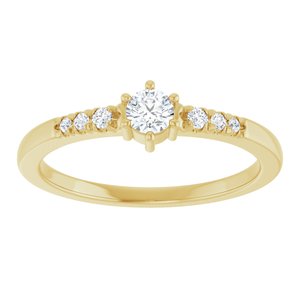 18K Yellow Gold 3.4 mm Round Ring Mounting – image 5