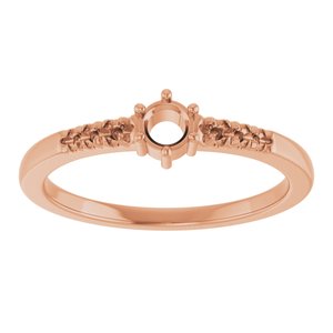 14K Rose Gold 3.4 mm Round Ring Mounting – image 6