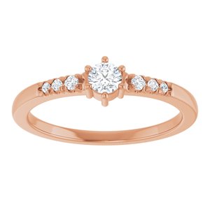 18K Rose Gold 3.4 mm Round Ring Mounting – image 5