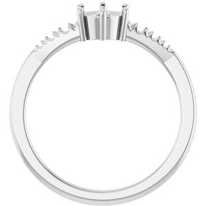 18K White Gold 5.2 mm Round Ring Mounting – image 4
